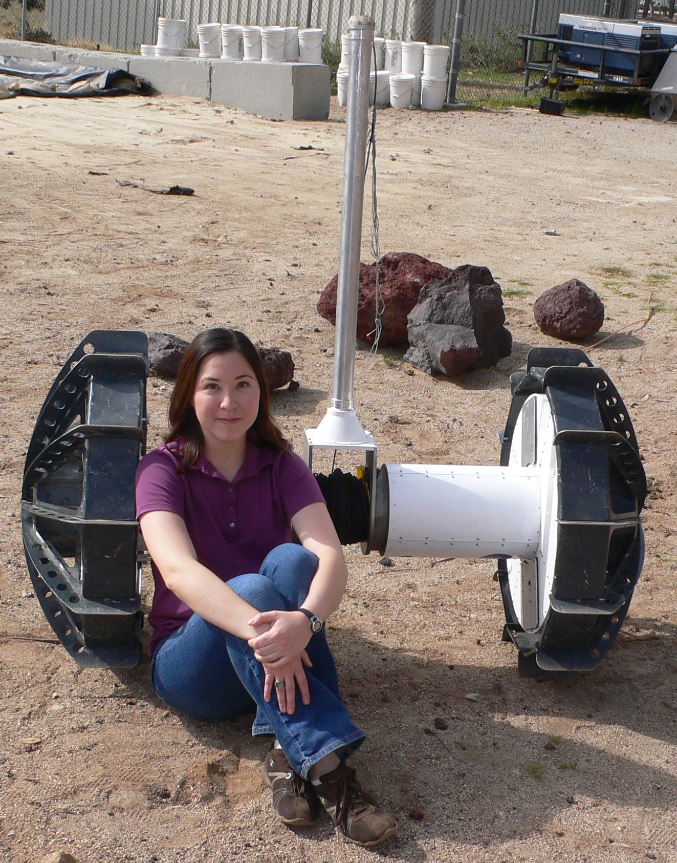 Melissa with the Axel rover at JPL